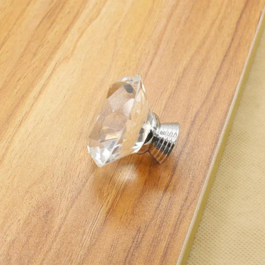Round Cut Crystal Ball Knobs – Polished Chrome Cabinet Pulls