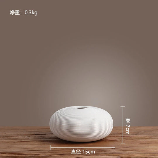 White Ceramic Vase Set for Modern Minimalist Home Decor