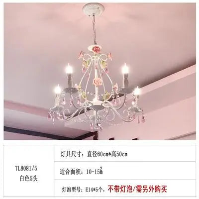 Pink Rose Crystal Wedding Chandelier – Romantic Semi-Flush Ceiling Light