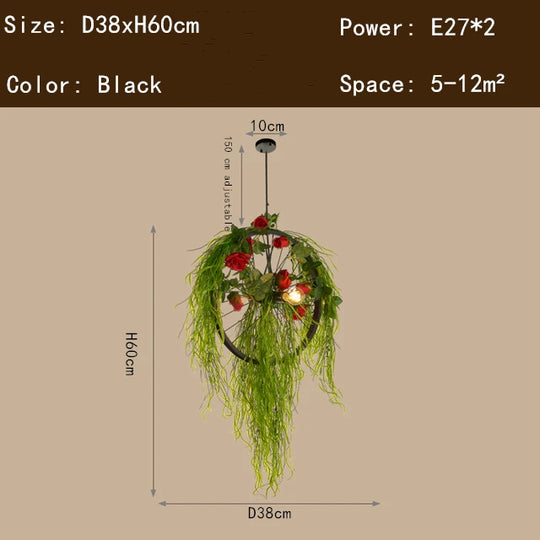 Imitation Green Plant Industrial Chandelier – Creative LED Light
