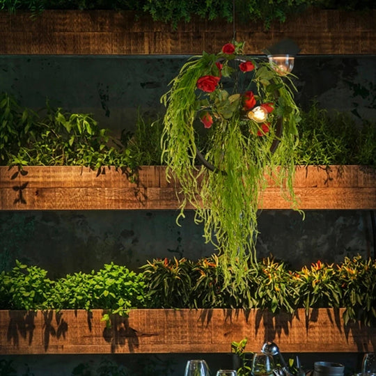 Imitation Green Plant Industrial Chandelier – Creative LED Light