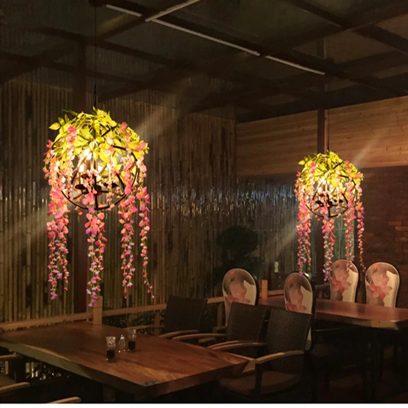 Imitation Green Plant Industrial Chandelier – Creative LED Light