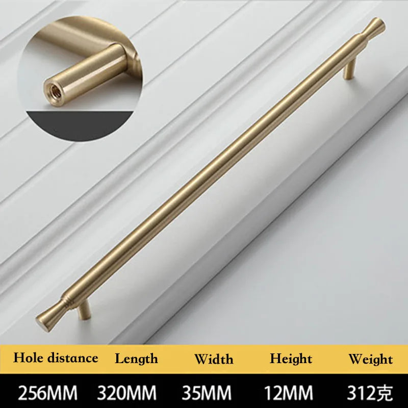 Solid Brass Kitchen Cabinet Handles – Modern Bar Pulls for Furniture