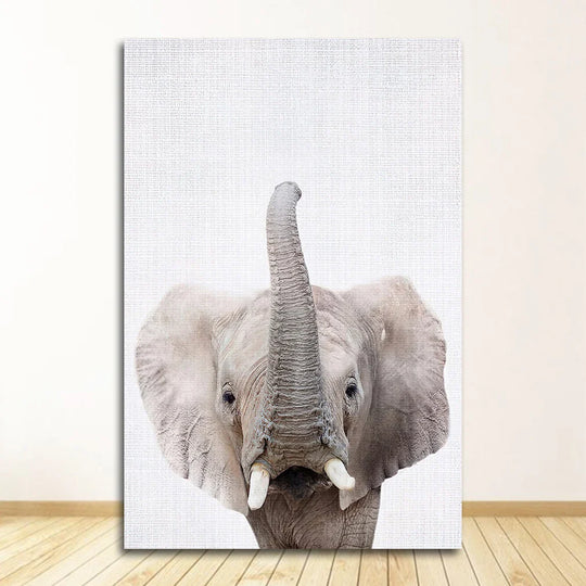Bear Bunny Elephant Baby Animals Canvas Wall Art