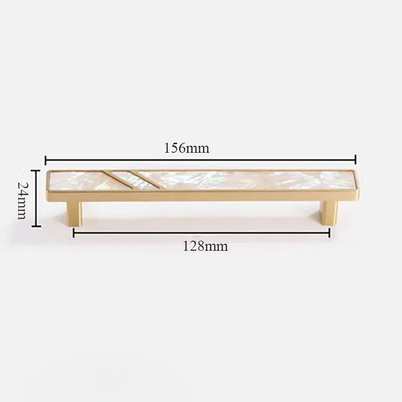 Brass Furniture Handles with Natural Shell – Modern Knobs for Cabinets, Drawers, and Wardrobes