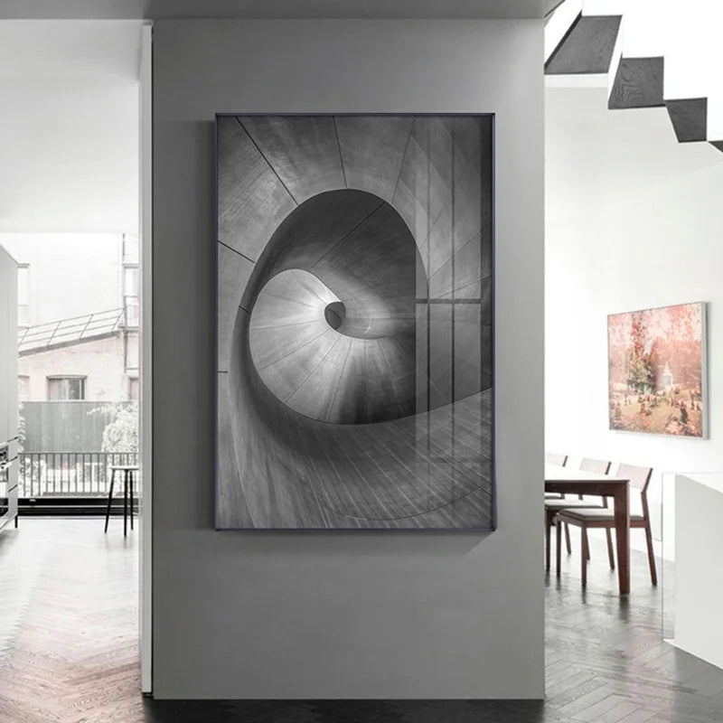 Black White Grey Urban Abstract Canvas Wall Art