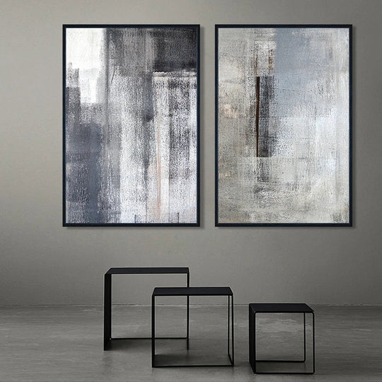 Black White Grey Urban Abstract Canvas Wall Art