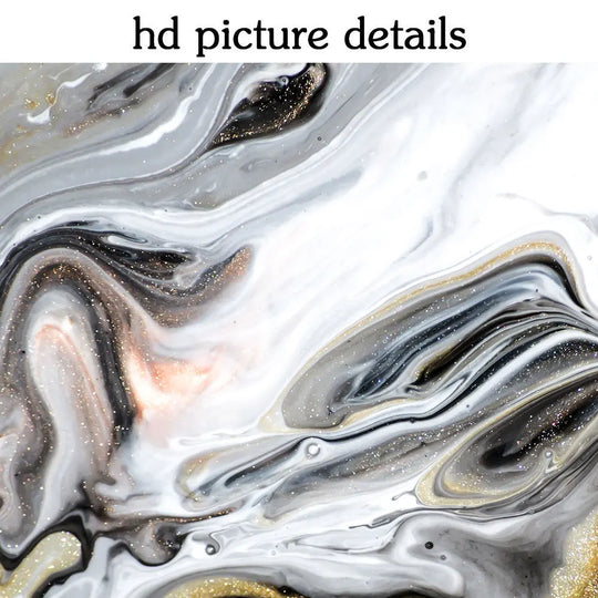 Big Size Golden Grey Liquid Marble Canvas Wall Art Unframed