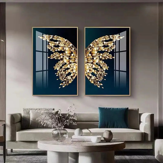 Light Luxury Abstract Butterfly Canvas Wall Art