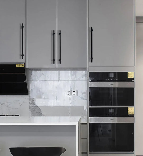 Long Gold and Black Brass Cabinet Handles – Adjustable Bar Pulls for Furniture and Glass Doors (265–1000mm)