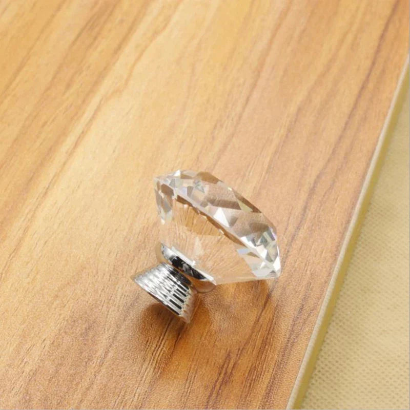 Round Cut Crystal Ball Knobs – Polished Chrome Cabinet Pulls