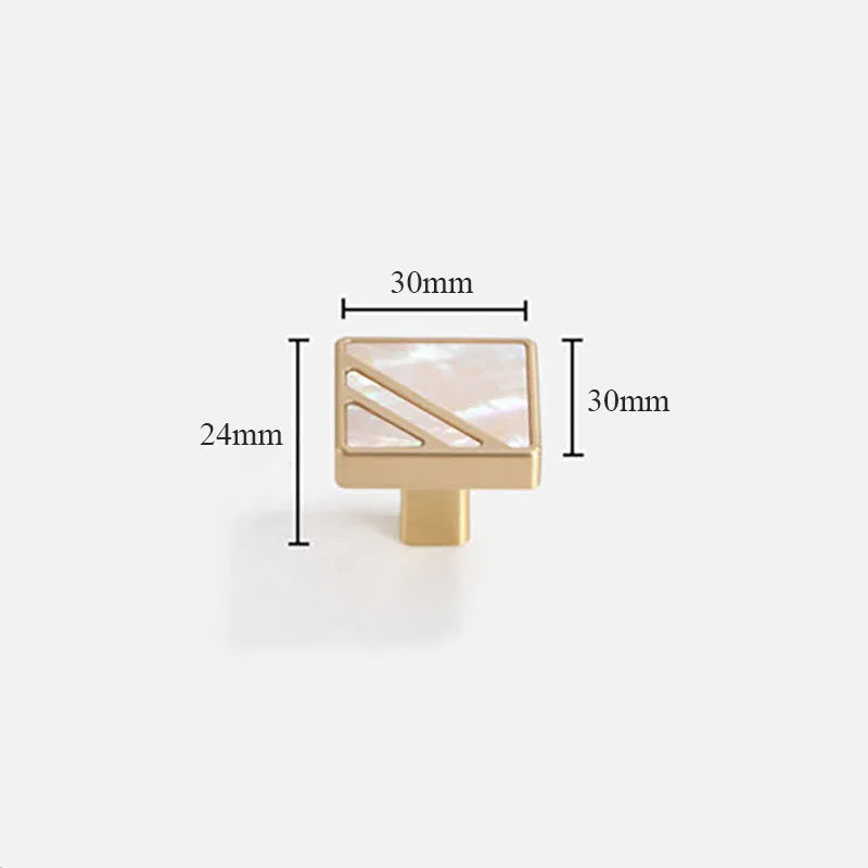 Brass Furniture Handles with Natural Shell – Modern Knobs for Cabinets, Drawers, and Wardrobes