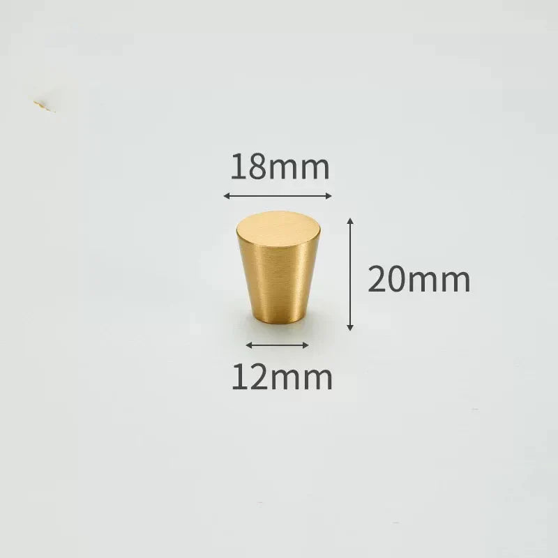 Modern Solid Brass Cabinet Knobs – Minimalist Wardrobe & Kitchen Pulls