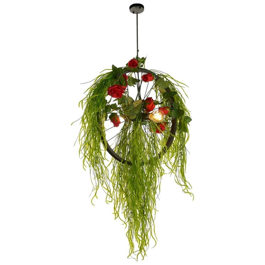 Imitation Green Plant Industrial Chandelier – Creative LED Light
