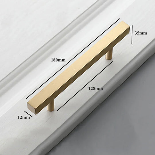 12x12mm Brass Wardrobe Handles – Square Pulls for Cabinets, Drawers, and Dressers (50–380mm)