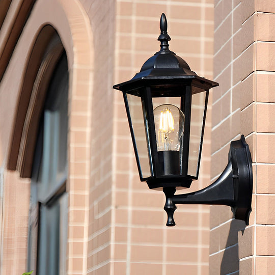 Retro Hexagonal Waterproof European Style Outdoor Wall Lights