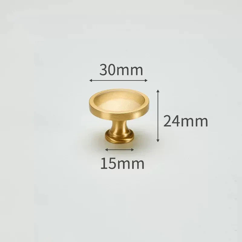 Modern Solid Brass Cabinet Knobs – Minimalist Wardrobe & Kitchen Pulls