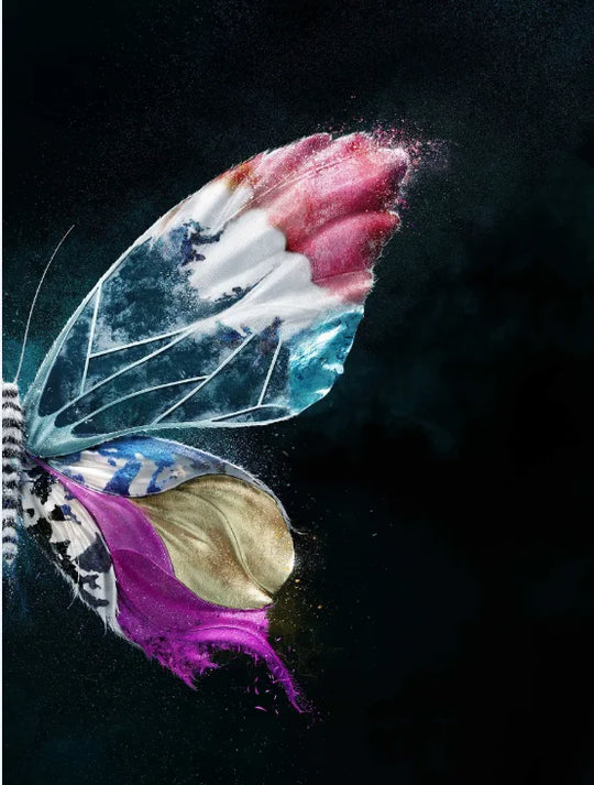 Light Luxury Abstract Butterfly Canvas Wall Art