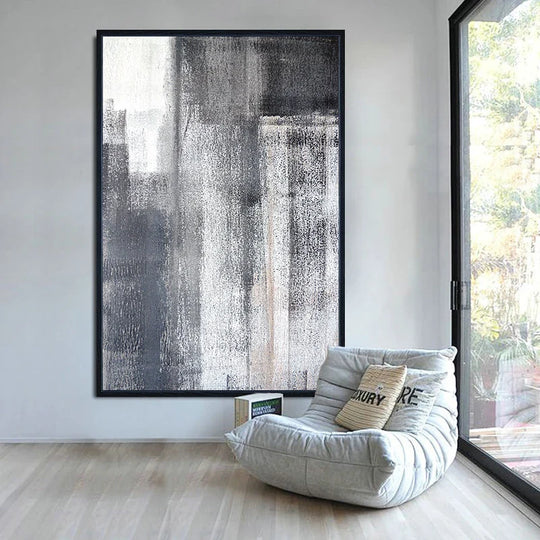 Black White Grey Urban Abstract Canvas Wall Art