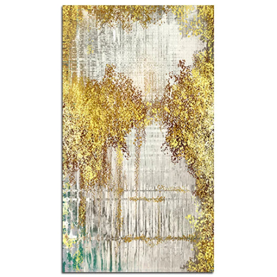 Golden Rain Abstract Vertical Canvas Wall Art