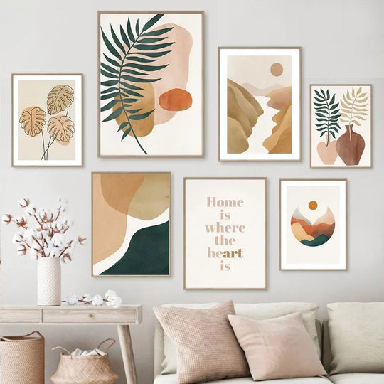 Home Is Where The Heart Is Abstract Canvas Wall Art