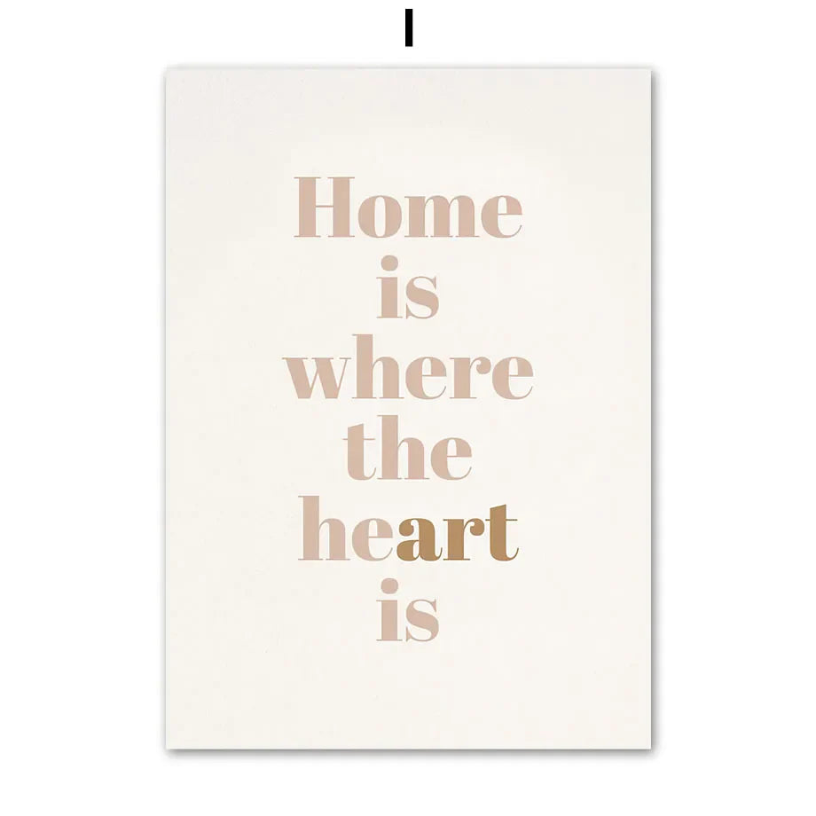 Home Is Where The Heart Is Abstract Canvas Wall Art