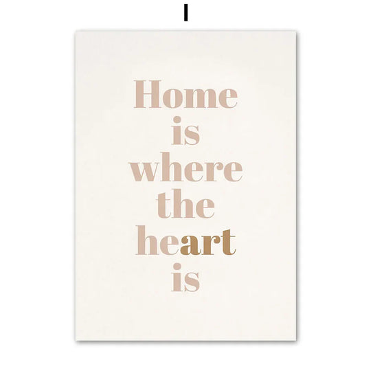 Home Is Where The Heart Is Abstract Canvas Wall Art
