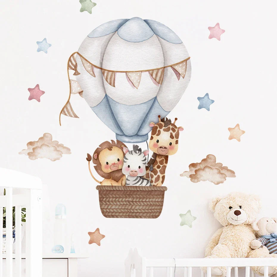 Hot Air Balloons Animal Friends Wall Stickers