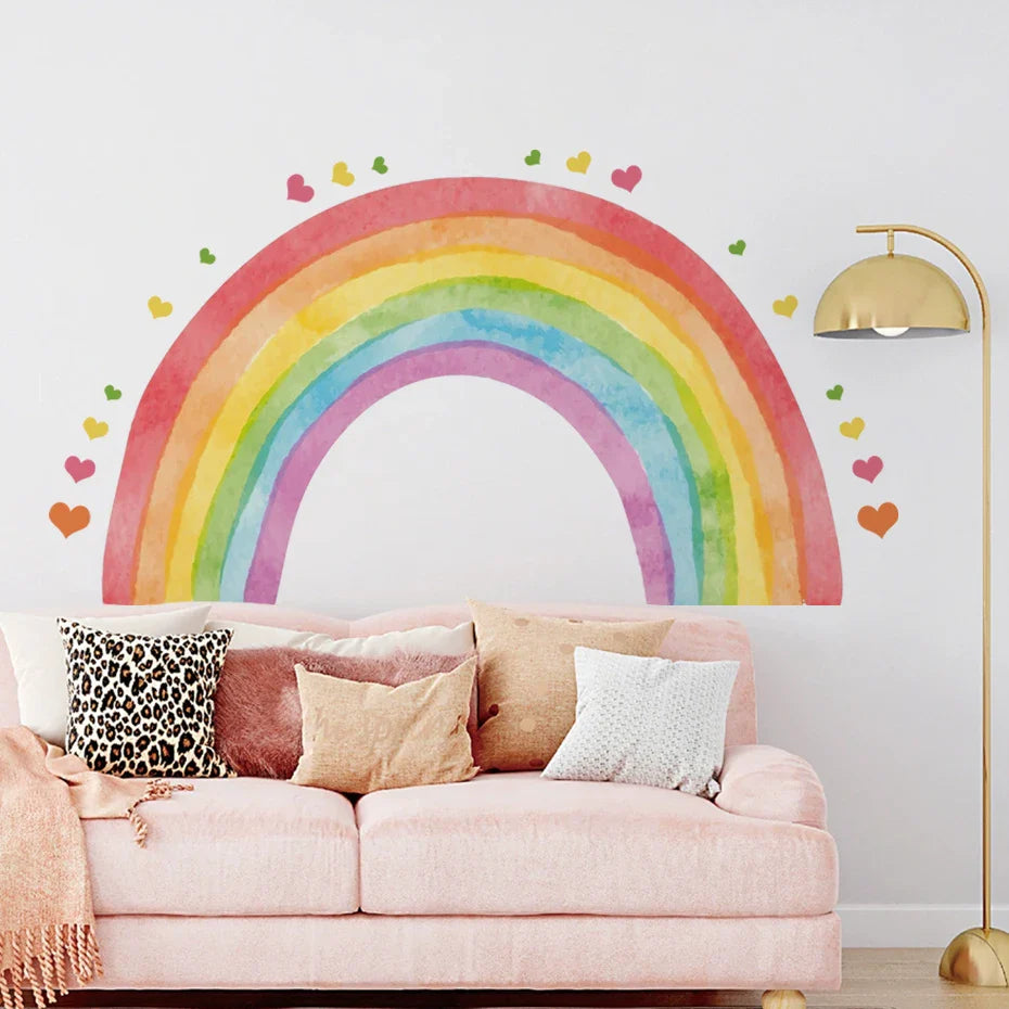 Hot Air Balloons Rainbow Wall Decals For Kids Room Decor