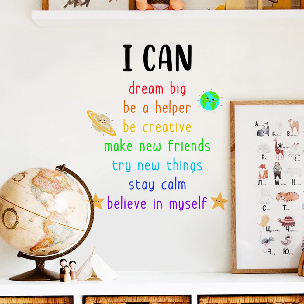 Inspirational Affirmations Wall Decals For Kids Room Decor