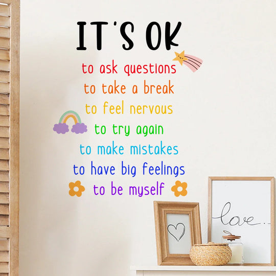 Inspirational Affirmations Wall Decals For Kids Room Decor