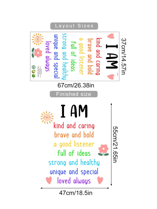 Inspirational Affirmations Wall Decals For Kids Room Decor