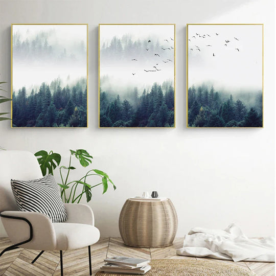 Inspirational Mystical Forest Landscape Canvas Wall Art
