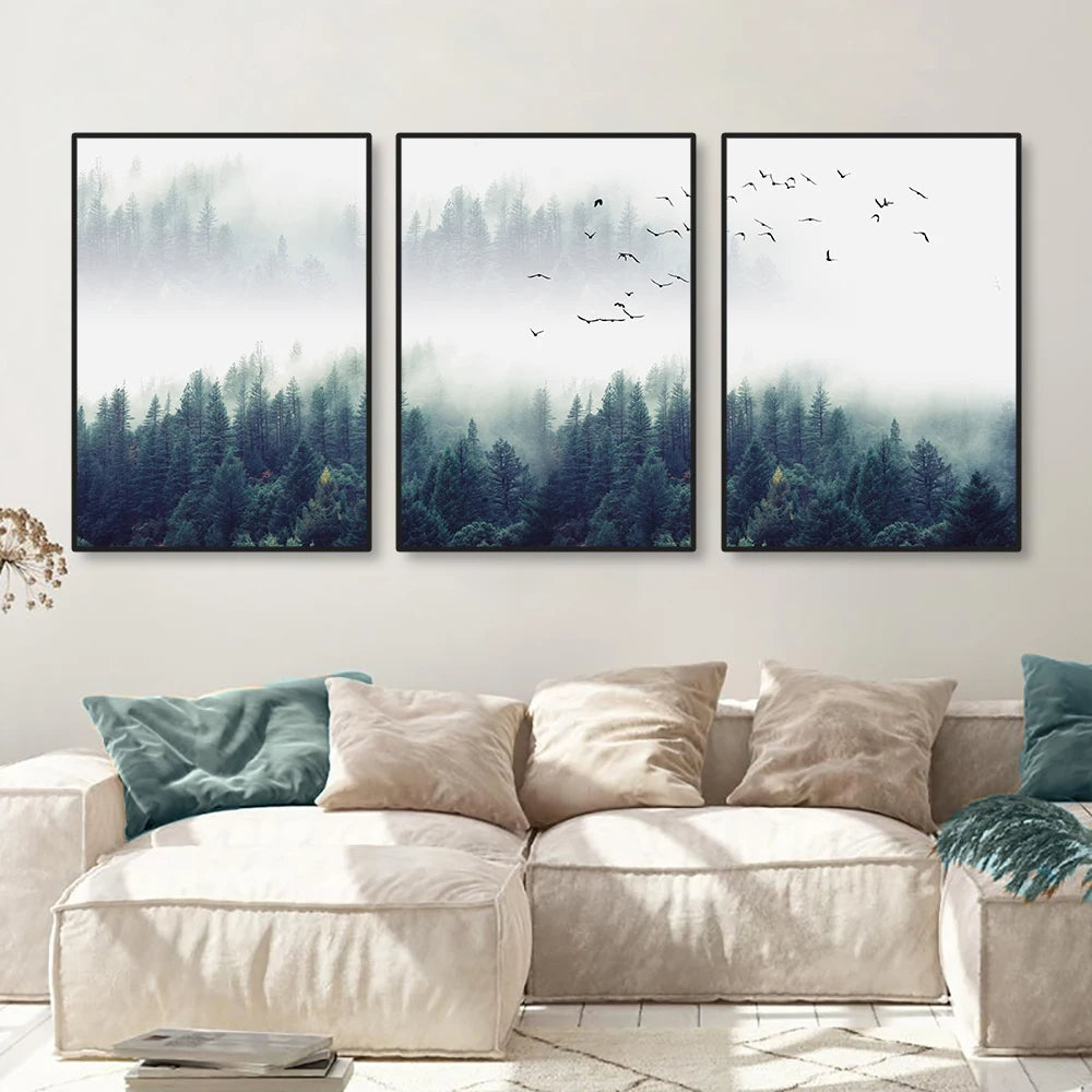 Inspirational Mystical Forest Landscape Canvas Wall Art