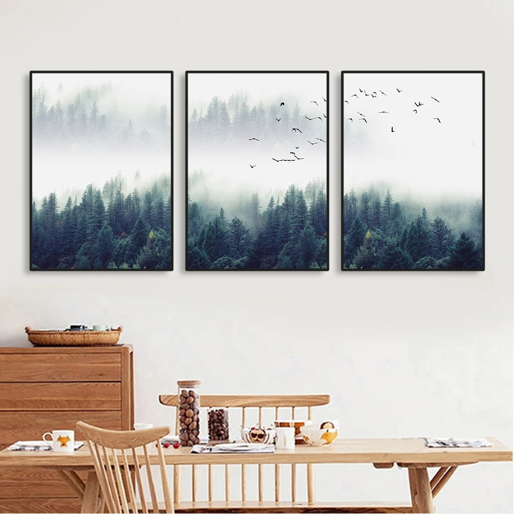 Inspirational Mystical Forest Landscape Canvas Wall Art
