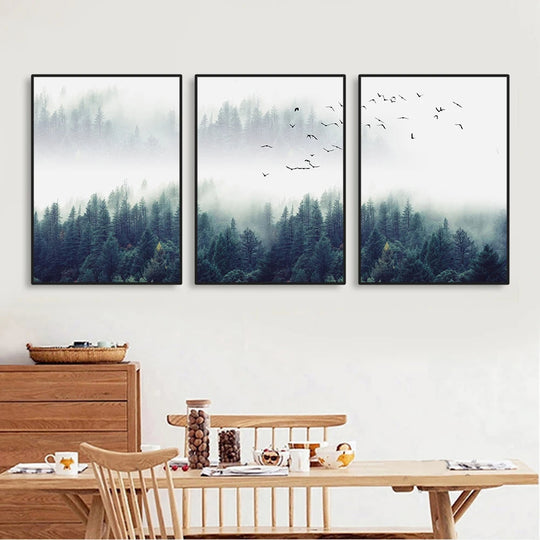 Inspirational Mystical Forest Landscape Canvas Wall Art