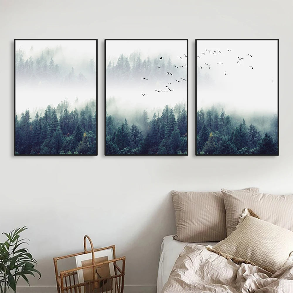 Inspirational Mystical Forest Landscape Canvas Wall Art