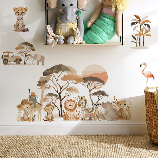 Kids African Safari Adventure Wall Decals For Room Decor