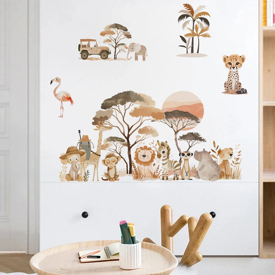 Kids African Safari Adventure Wall Decals For Room Decor