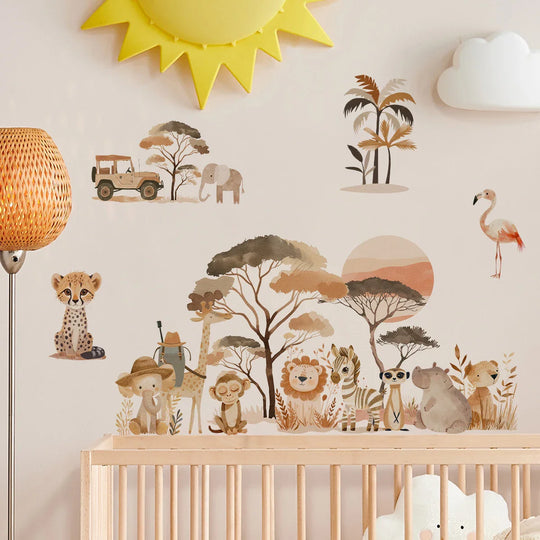 Kids African Safari Adventure Wall Decals For Room Decor