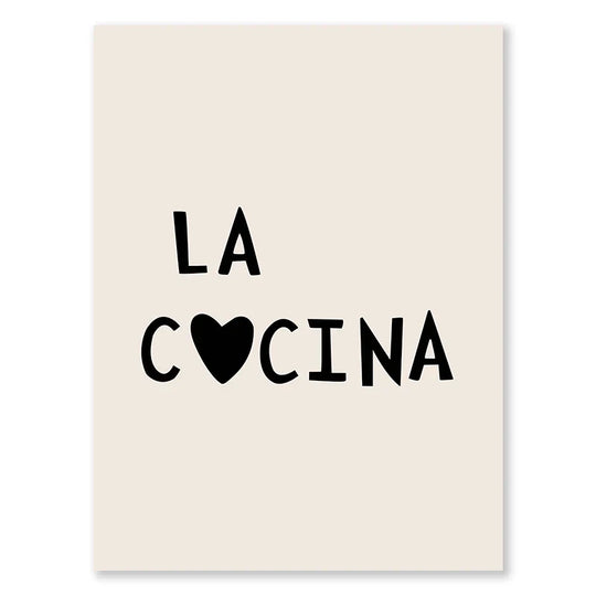 Kitchen Cooking Love Quotes Typographic Canvas Wall Art