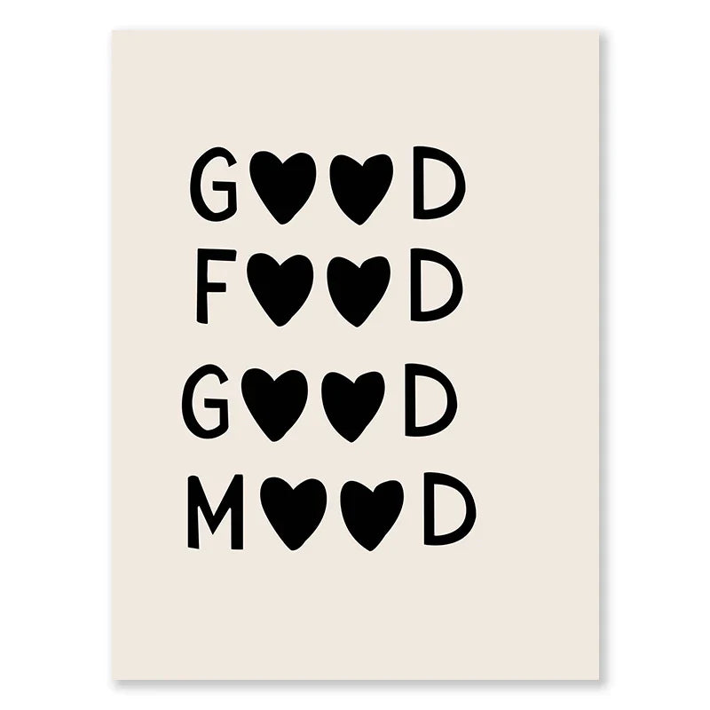 Kitchen Cooking Love Quotes Typographic Canvas Wall Art