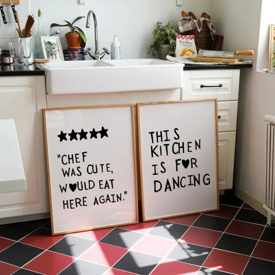 Kitchen Cooking Love Quotes Typographic Canvas Wall Art