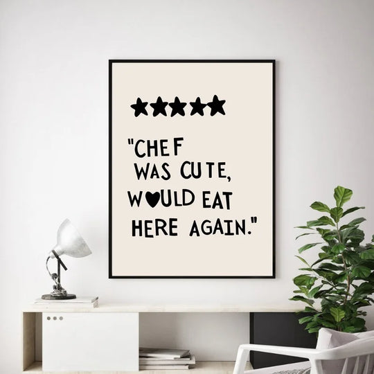 Kitchen Cooking Love Quotes Typographic Canvas Wall Art
