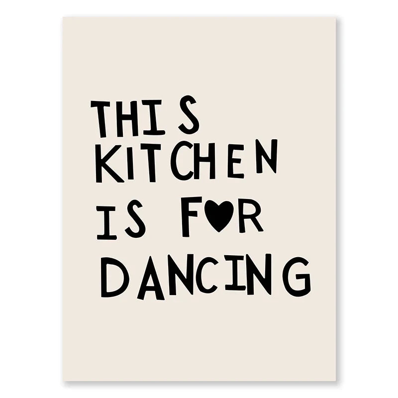Kitchen Cooking Love Quotes Typographic Canvas Wall Art