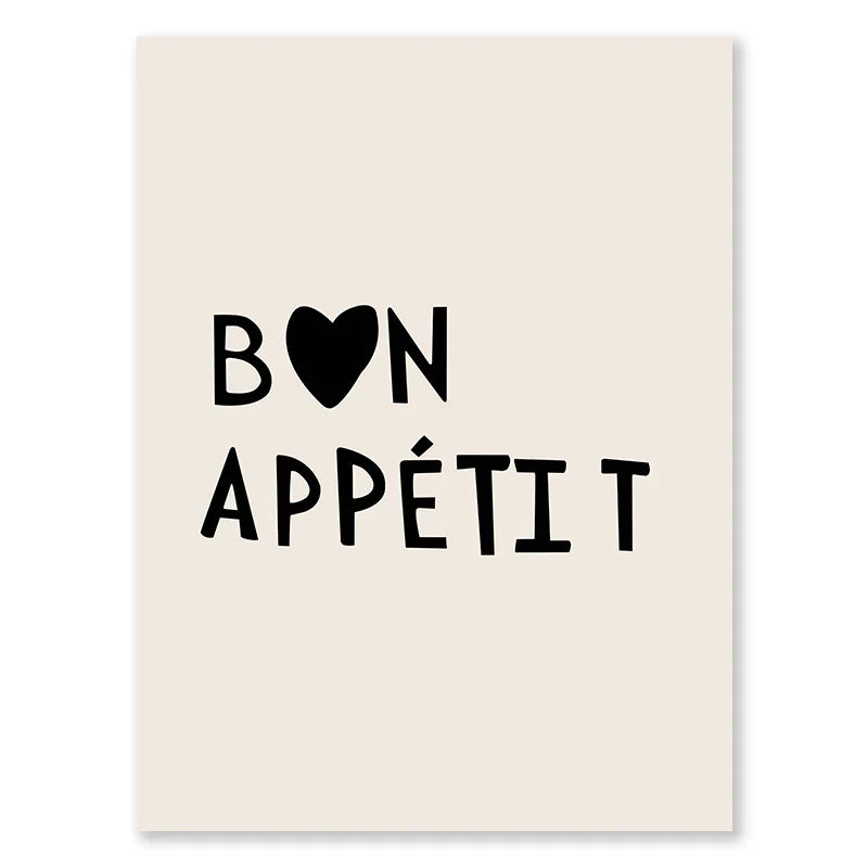 Kitchen Cooking Love Quotes Typographic Canvas Wall Art