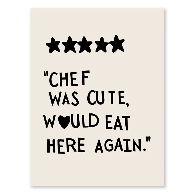 Kitchen Cooking Love Quotes Typographic Canvas Wall Art