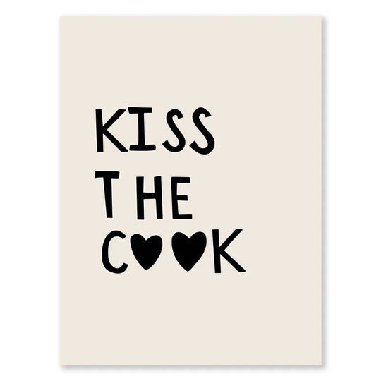 Kitchen Cooking Love Quotes Typographic Canvas Wall Art