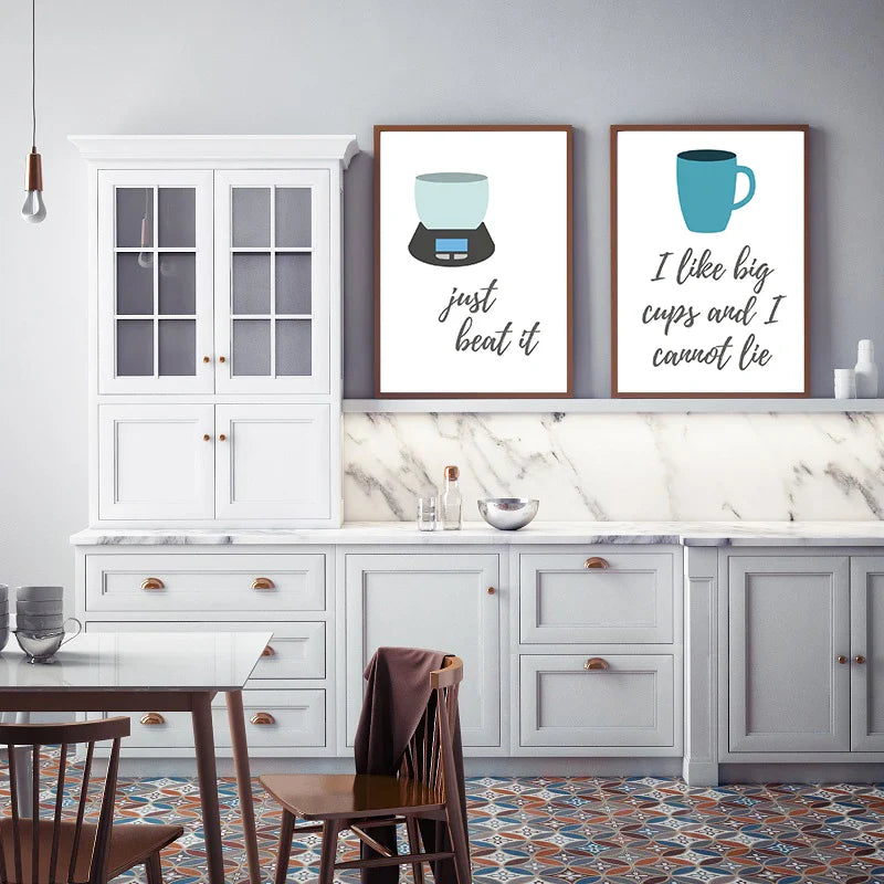 Kitchen Fun Quotes Cooking Utensils Canvas Wall Art Print