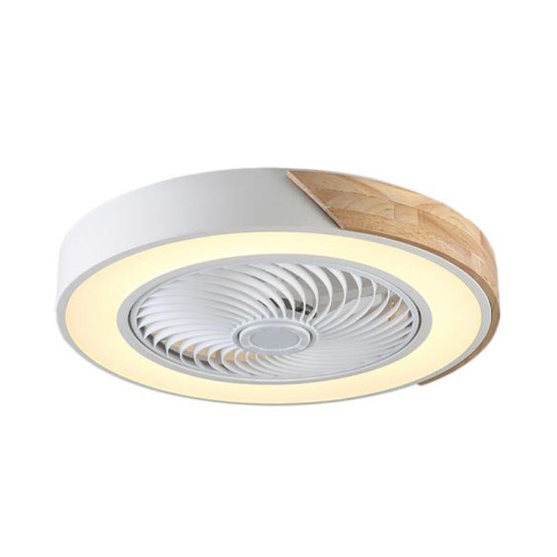 21'' LED Round Square Flush Mount Bladeless Ceiling Fan Light